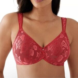 Wacoal 85567 Awareness Full Coverage Unlined Underwire Bra US Size 34D Red